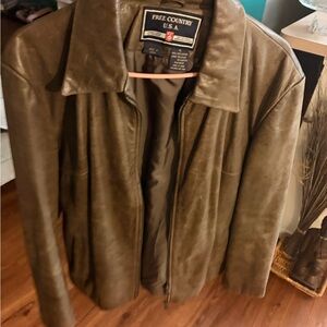 Free Country Olive Leather Jacket